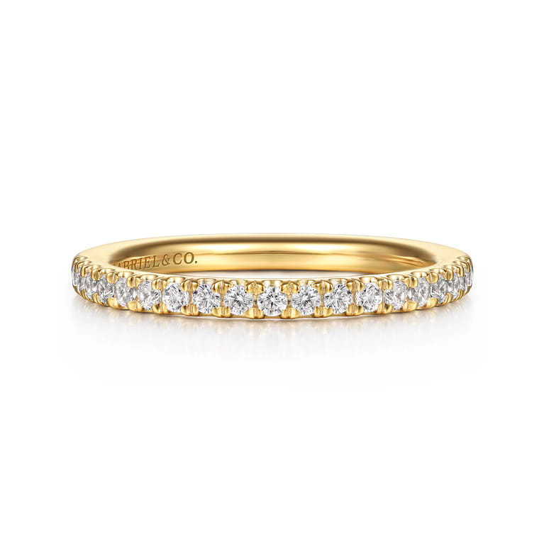 14K Yellow Gold Diamond Wedding Band - 0.25 ct - Shot 1