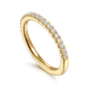 14K Yellow Gold Diamond Wedding Band - 0.25 ct