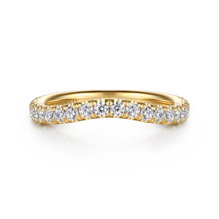 14K Yellow Gold Diamond Wedding Band - 0.5 ct - Shot 1
