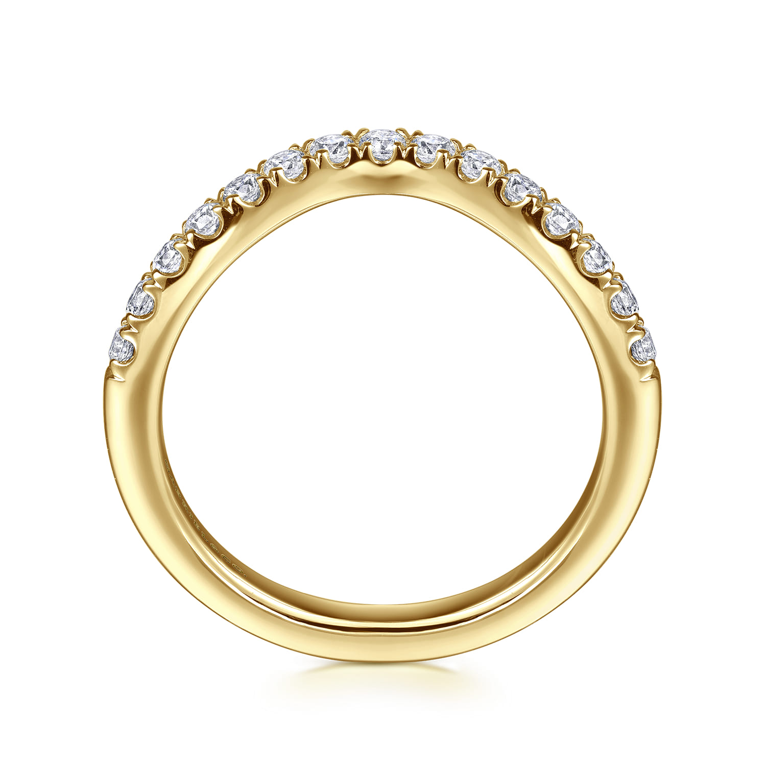 14K Yellow Gold Diamond Wedding Band - 0.4 ct - Shot 2