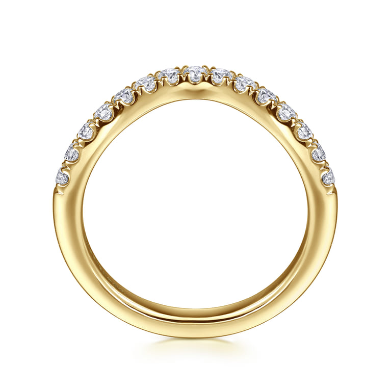 14K Yellow Gold Diamond Wedding Band - 0.4 ct - Shot 2