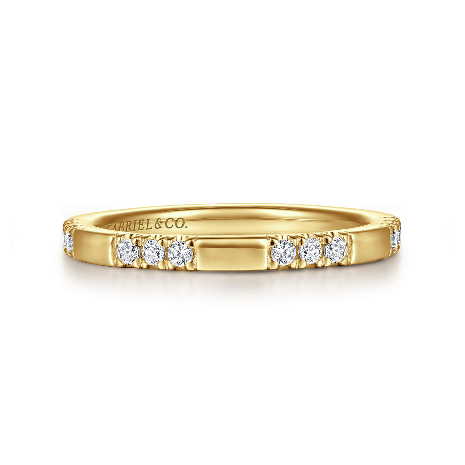 14K Yellow Gold Diamond Wedding Band - 0.18 ct - Shot 1