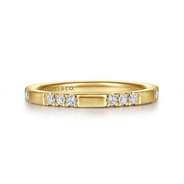 14K Yellow Gold Diamond Wedding Band - 0.18 ct - Shot 1