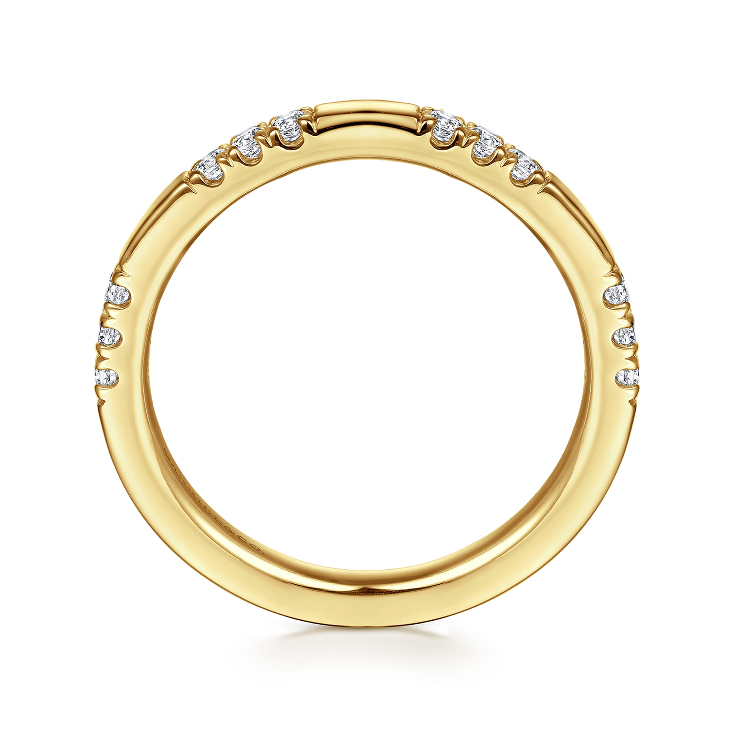 14K Yellow Gold Diamond Wedding Band - 0.18 ct - Shot 2