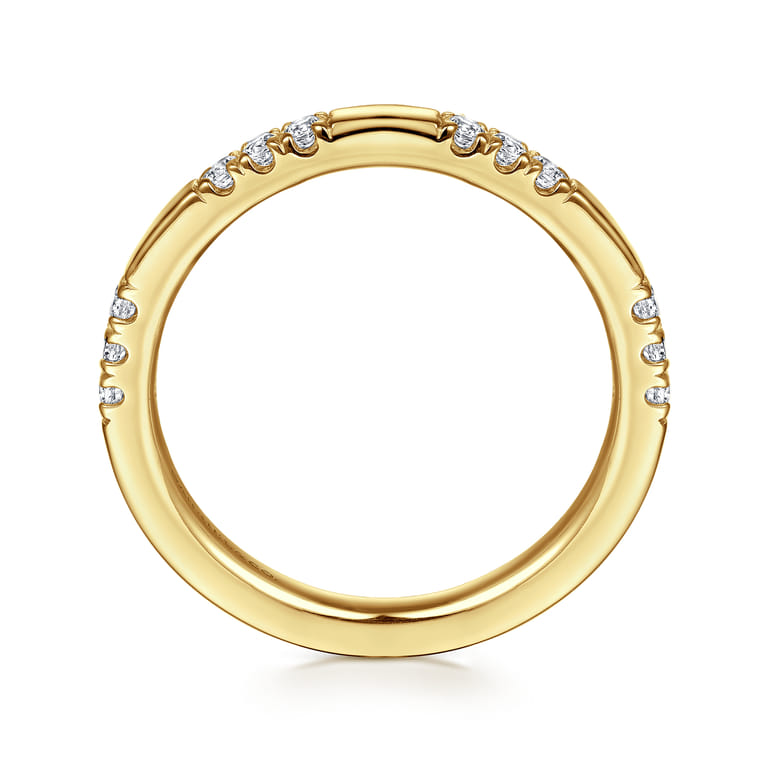 14K Yellow Gold Diamond Wedding Band - 0.18 ct - Shot 2
