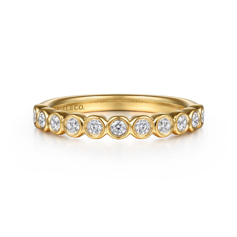 14K Yellow Gold Diamond Wedding Band - 0.3 ct - Shot 1
