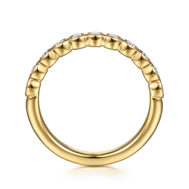 14K Yellow Gold Diamond Wedding Band - 0.3 ct - Shot 2