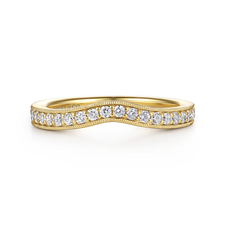 14K Yellow Gold Diamond Wedding Band - 0.3 ct - Shot 1