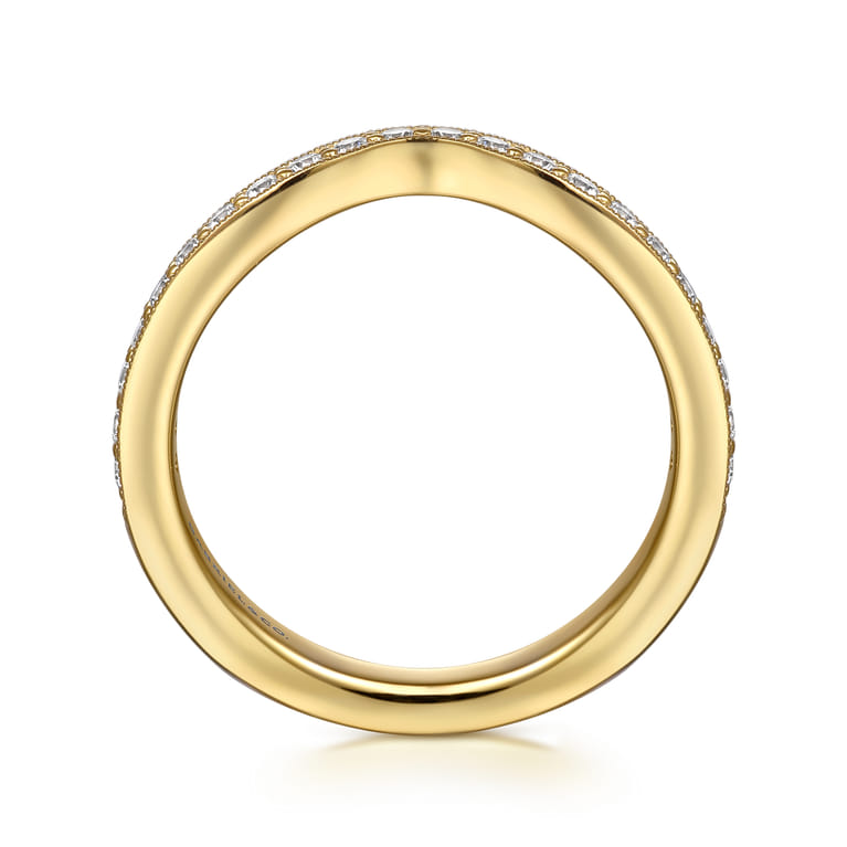 14K Yellow Gold Diamond Wedding Band - 0.3 ct - Shot 2