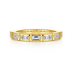 14K Yellow Gold Diamond Wedding Band