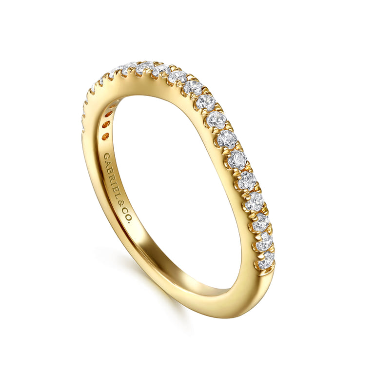 14K Yellow Gold Diamond Wedding Band - 0.3 ct - Shot 3