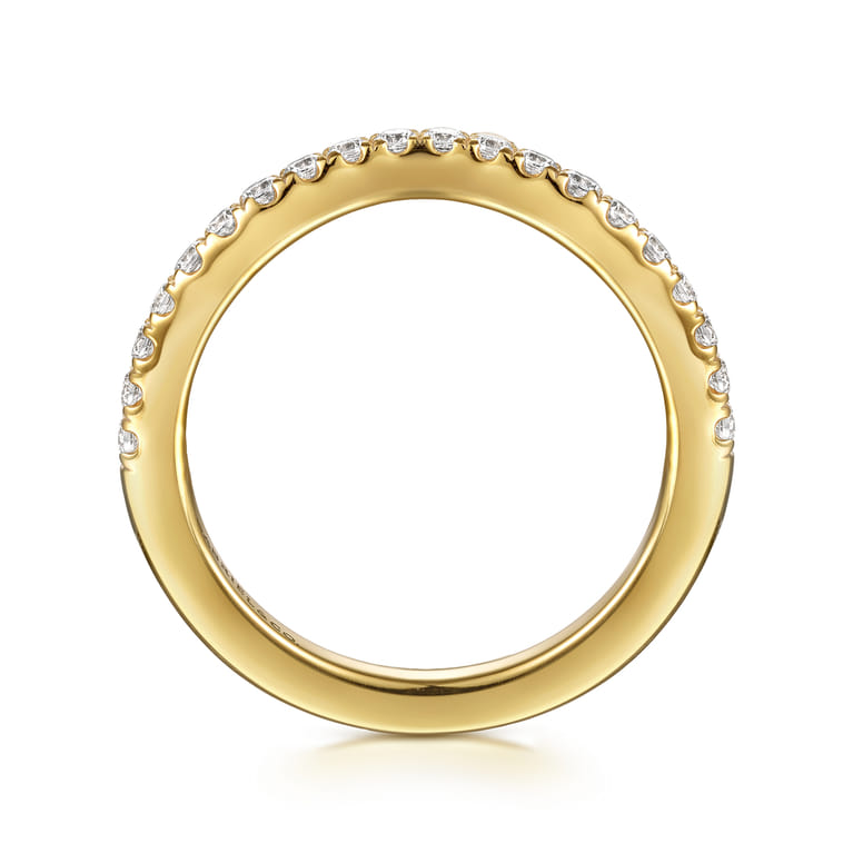 14K Yellow Gold Diamond Wedding Band - 0.3 ct - Shot 2