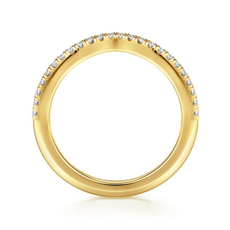 14K Yellow Gold Diamond Wedding Band - 0.18 ct - Shot 2