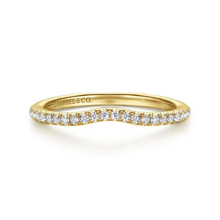 14K Yellow Gold Diamond Wedding Band - 0.18 ct - Shot 1