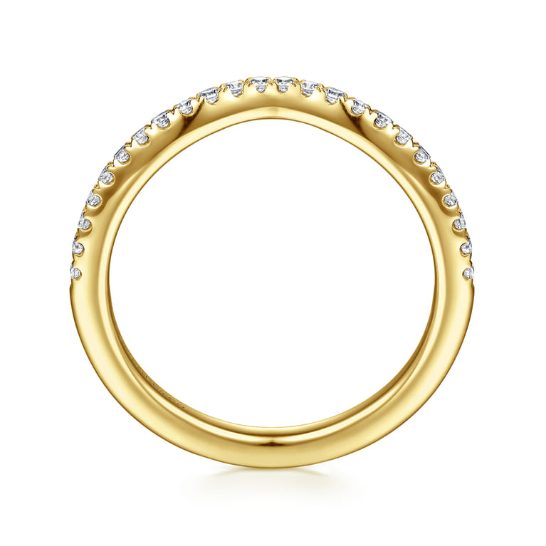 14K Yellow Gold Diamond Wedding Band - 0.18 ct - Shot 2