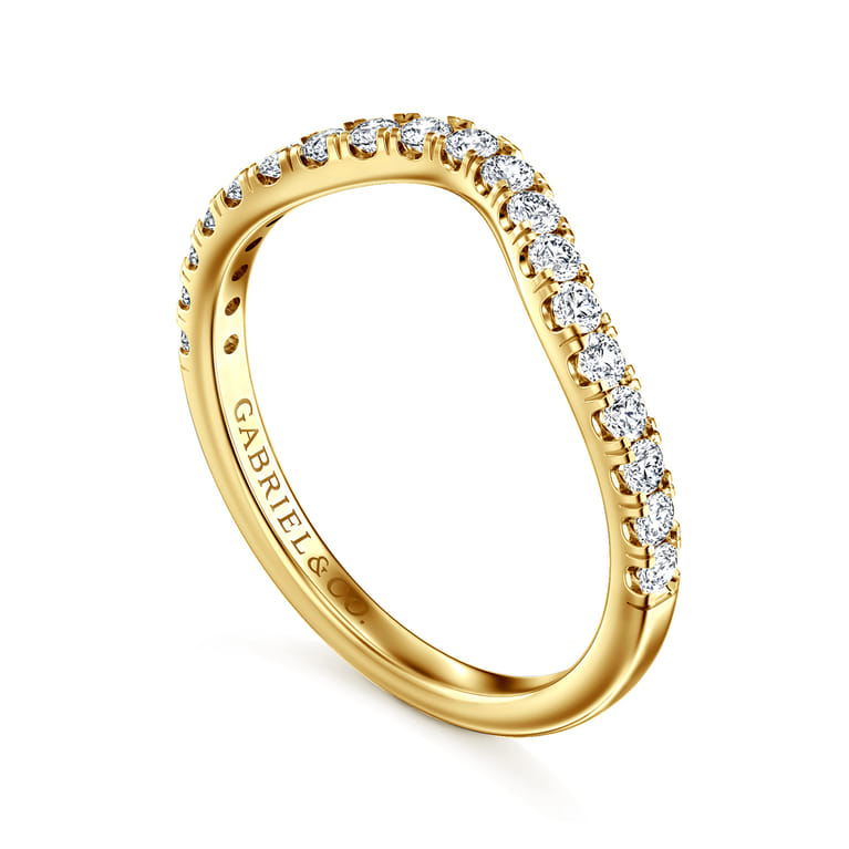 14K Yellow Gold Diamond Wedding Band - 0.3 ct - Shot 3