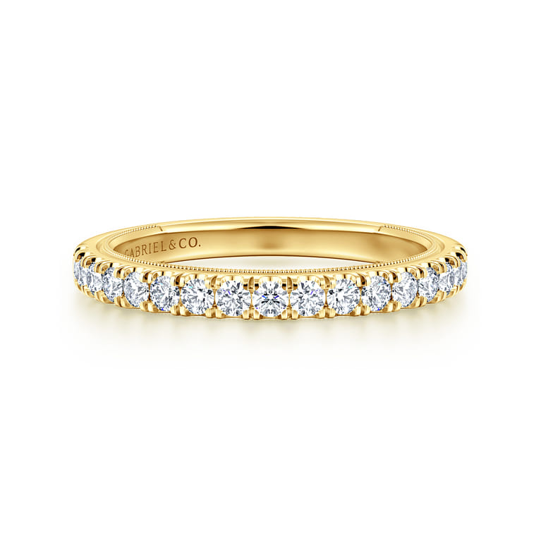 14K Yellow Gold Diamond Wedding Band - 0.35 ct - Shot 1