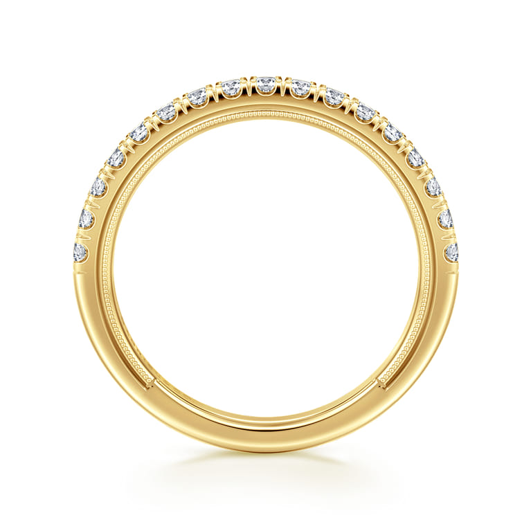 14K Yellow Gold Diamond Wedding Band - 0.35 ct - Shot 2