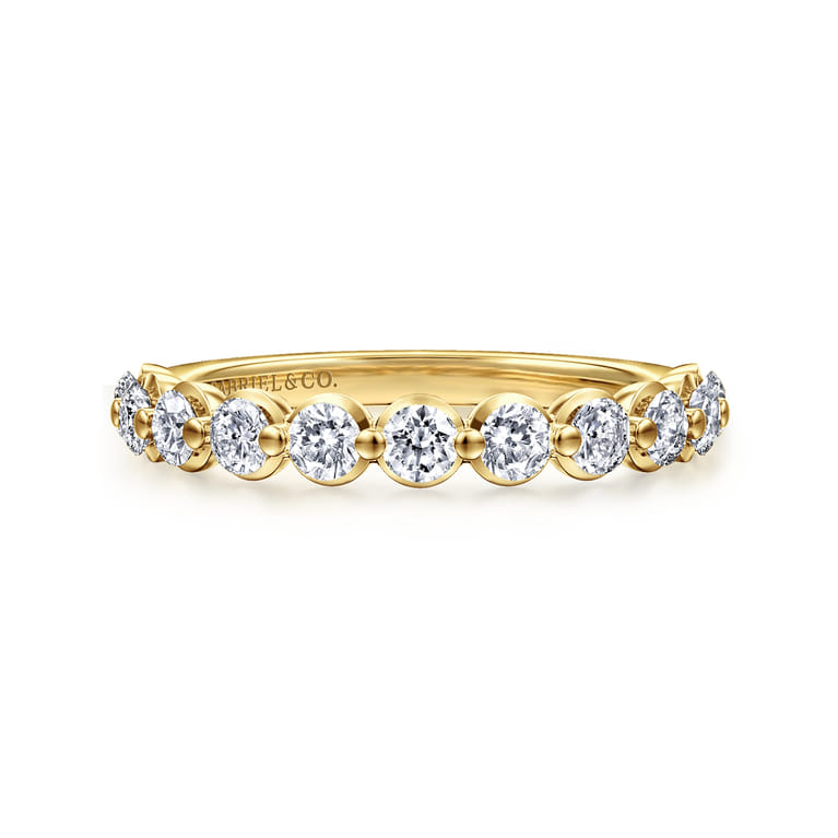 14K Yellow Gold Diamond Wedding Band - 0.8 ct - Shot 1