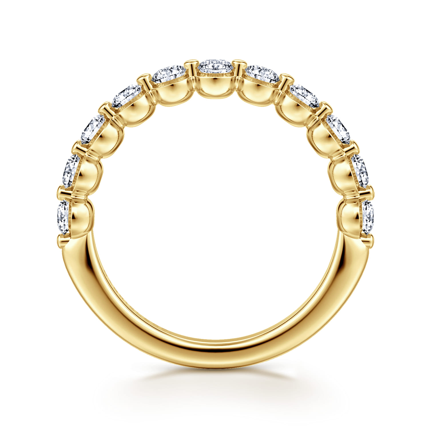 14K Yellow Gold Diamond Wedding Band - 0.8 ct - Shot 2