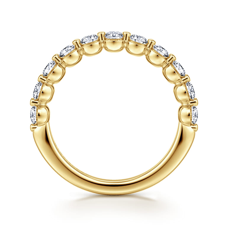 14K Yellow Gold Diamond Wedding Band - 0.8 ct - Shot 2