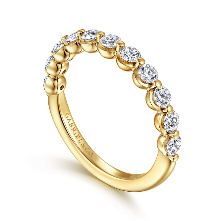 14K Yellow Gold Diamond Wedding Band - 0.8 ct - Shot 3