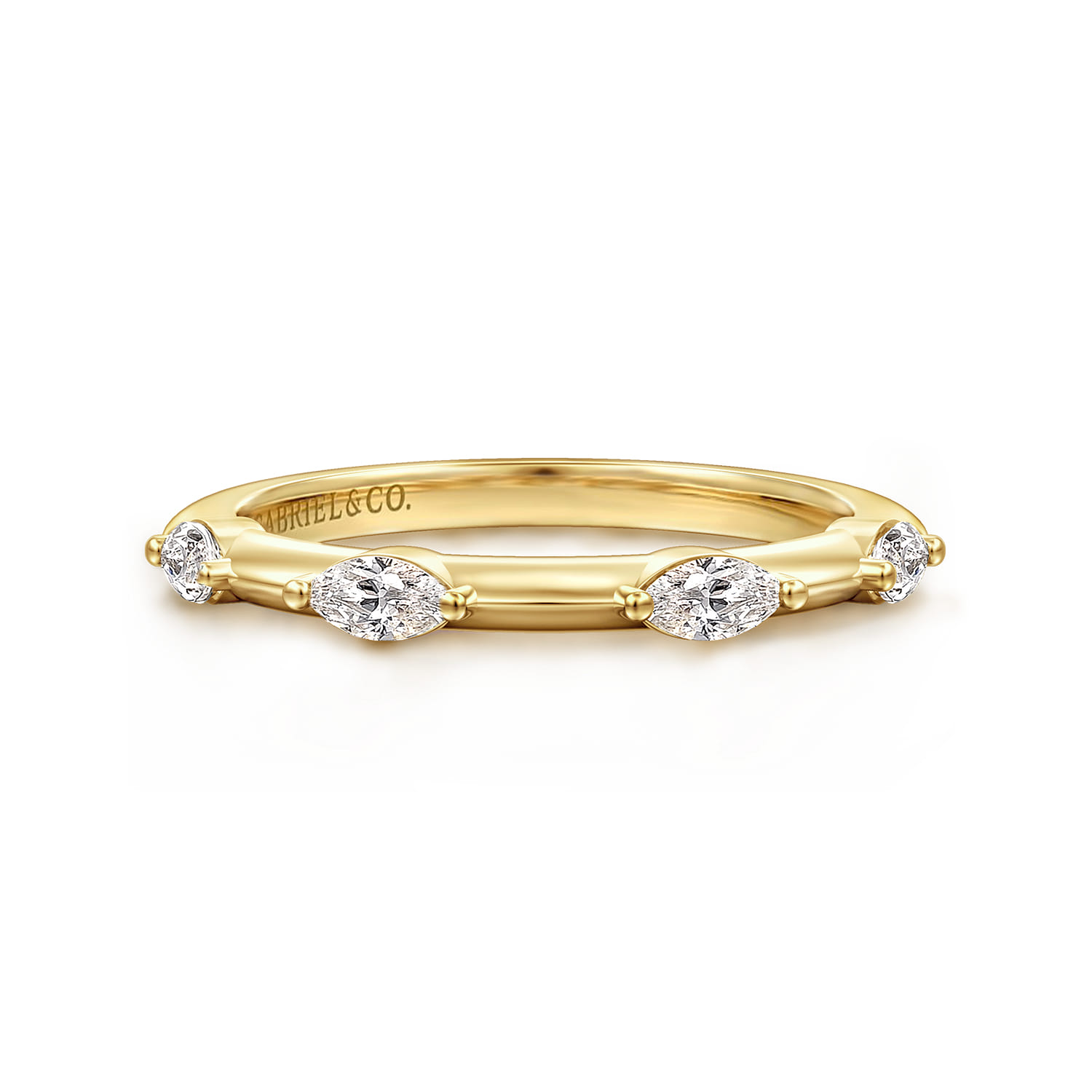 14K Yellow Gold Diamond Wedding Band - 0.3 ct - Shot 1