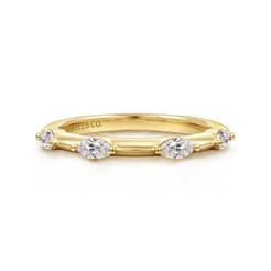14K Yellow Gold Diamond Wedding Band