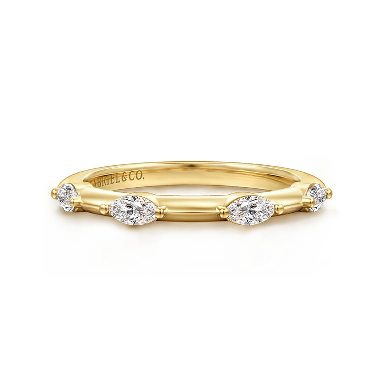 14K Yellow Gold Diamond Wedding Band - 0.3 ct - Shot 1