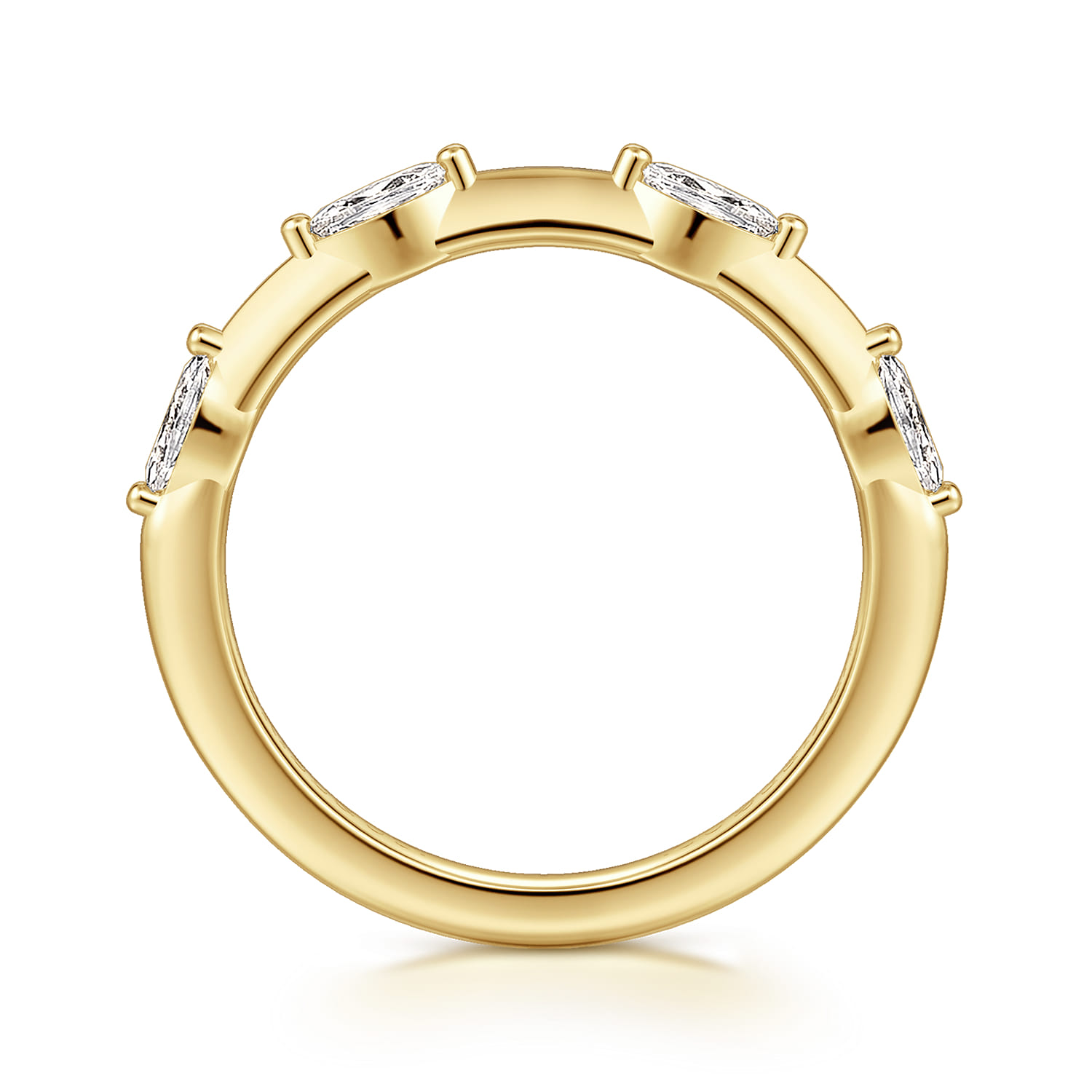 14K Yellow Gold Diamond Wedding Band - 0.3 ct - Shot 2