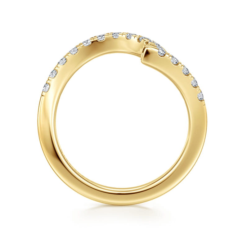 14K Yellow Gold Diamond Wedding Band - 0.4 ct - Shot 2