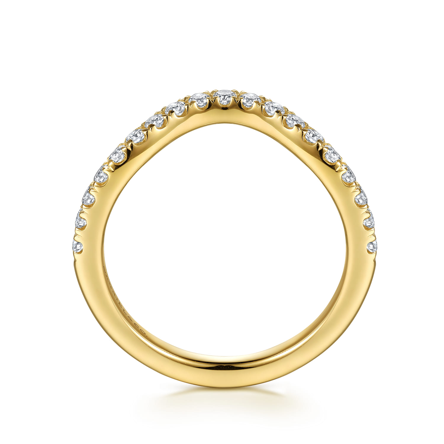 14K Yellow Gold Diamond Wedding Band - 0.3 ct - Shot 2