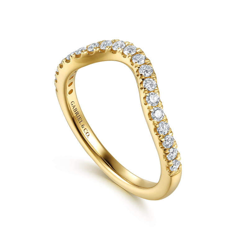 14K Yellow Gold Diamond Wedding Band - 0.3 ct - Shot 3