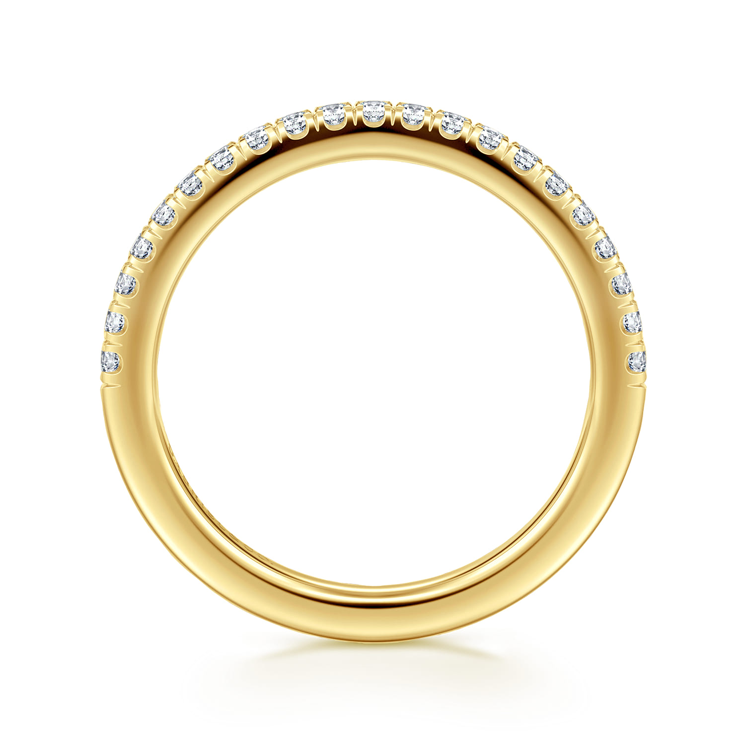 14K Yellow Gold Diamond Wedding Band - 0.25 ct - Shot 2