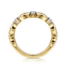14K Yellow Gold Diamond Wide Band Ring - 0.6 ct