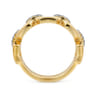 14K Yellow Gold Diamond Wide Band Ring - 0.3 ct