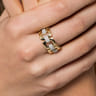 14K Yellow Gold Diamond Wide Band Ring - 0.3 ct