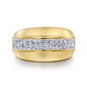 14K Yellow Gold Diamond Wide Band Ring - 1.28 ct