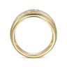 14K Yellow Gold Diamond Wide Band Ring - 1.28 ct