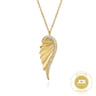 14K Yellow Gold Diamond Wing Pendant Necklace - 0.16 ct