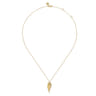 14K Yellow Gold Diamond Wing Pendant Necklace - 0.16 ct