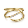 14K Yellow Gold Diamond Wrap Ring - 0.05 ct