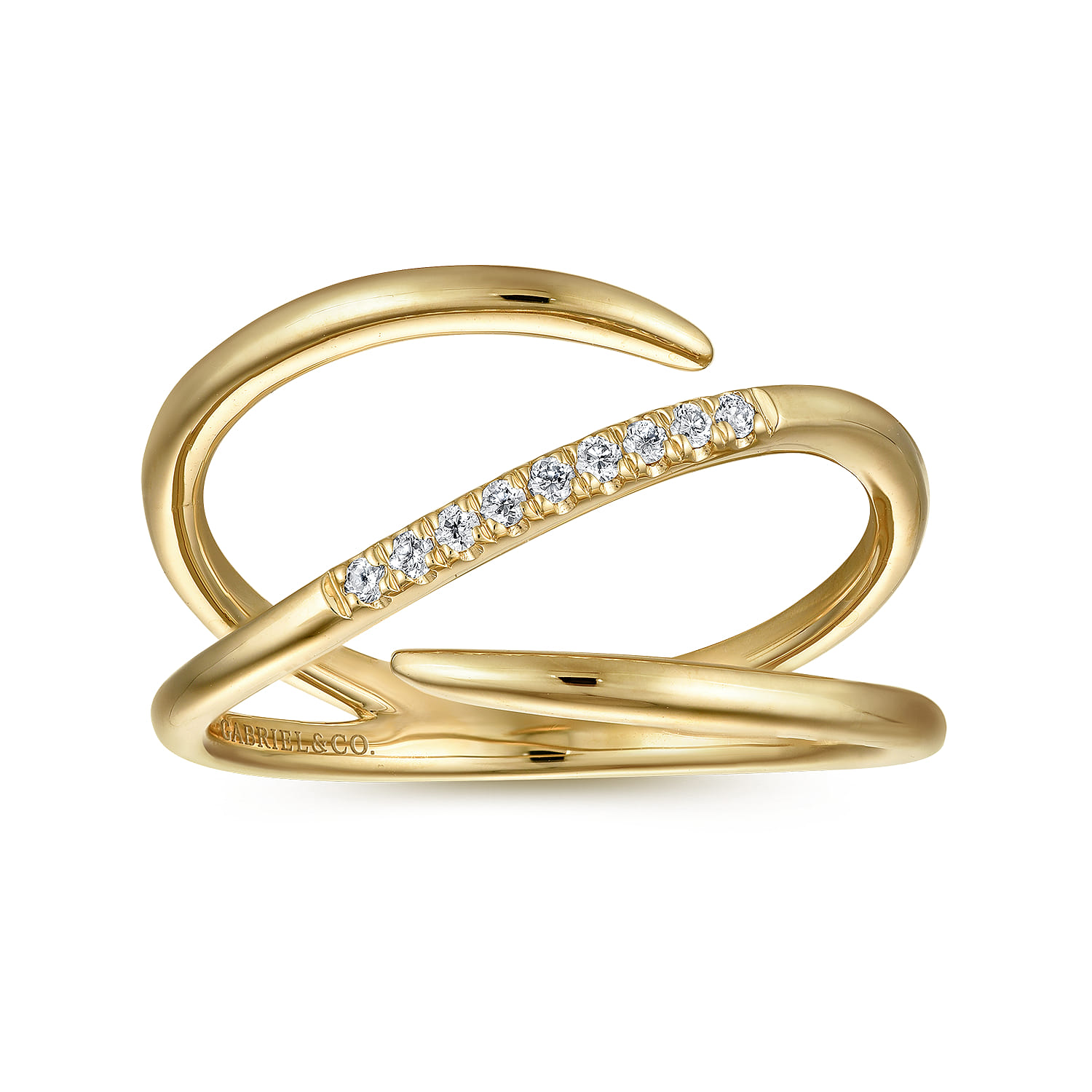 14K Yellow Gold Diamond Wrap Ring