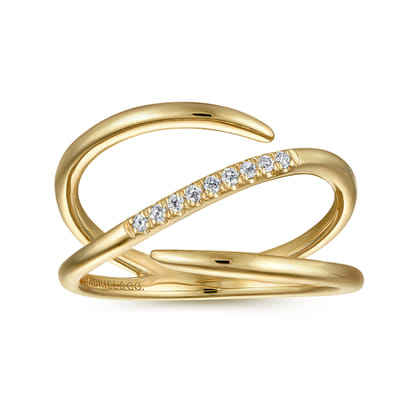 14K Yellow Gold Diamond Wrap Ring