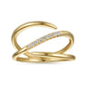 14K Yellow Gold Diamond Wrap Ring - 0.05 ct