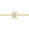 14K Yellow Gold Diamond X Initial Chain Bracelet - 0.06 ct