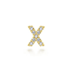 14K Yellow Gold Diamond X Initial Locket Charm