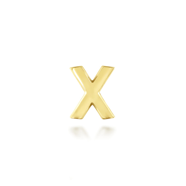 14K Yellow Gold Diamond X Initial Locket Charm - 0.05 ct - Shot 2