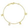 14K Yellow Gold Diamond XOXO Bracelet - 0.05 ct