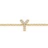14K Yellow Gold Diamond Y Initial Chain Bracelet - 0.04 ct